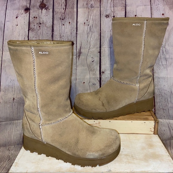 Aldo Shoes - ALDO Suede Winter platform Boots Sherpa Lining 39